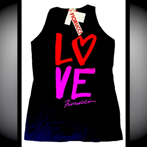 Fiorucci “Love Fiorucci” black tank size small NWT - Picture 1 of 6